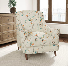 Load image into Gallery viewer, Stain Resistant Seafoam Green Turquoise Orange Floral Upholstery Drapery Fabric CF