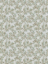 Load image into Gallery viewer, Seafoam Green Taupe Cream Botanical Embroidered Drapery Fabric FB