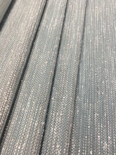 Load image into Gallery viewer, Designer Indoor Outdoor Aqua Blue White Grey Nubby MCM Mid Century Modern Upholstery Fabric WHS 3881