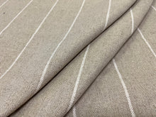 Load image into Gallery viewer, 1.5 Yard Beige White Nautical Stripe Belgian Linen Upholstery Drapery Fabric