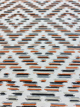 Load image into Gallery viewer, Graham Sanderson Romo Nicoya Estro Indoor Outdoor Henna Orange Cream Grey Southwestern Geometric Upholstery Fabric STA 3293