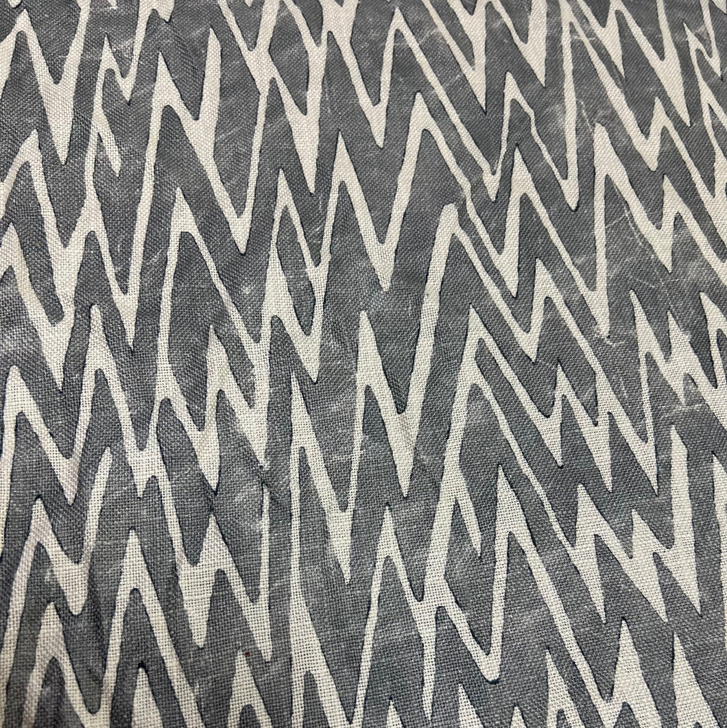 Fret Fabrics Ziggety Zag Grey Cream Abstract Chevron Geometric Fabric STA 3011