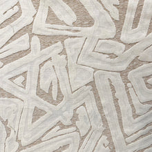 Load image into Gallery viewer, Cream Beige Abstract MCM Mid Century Modern Cut Velvet Upholstery Fabric MGF