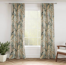 Load image into Gallery viewer, Stain Resistant Seafoam Beige Taupe Black Floral Upholstery Drapery Fabric CF