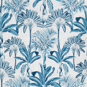 Navy shops Blue Teal Botanical Upholstery Drapery Fabric