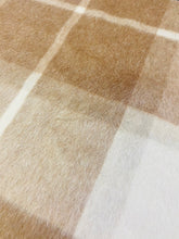 Load image into Gallery viewer, Italian Beige Taupe Plaid Tartan Wool Mohair Alpaca Upholstery Fabric FB