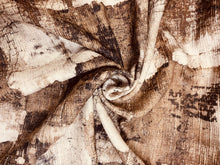 Load image into Gallery viewer, Taza Cafe Linen Blend  Brown Grey Cream Abstract Water &amp; Stain Resistant Upholstery Drapery Fabric STA 3050