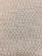 Load image into Gallery viewer, Designer Taupe White Small Scale Tweed Herringbone MCM Mid Century Modern Water &amp; Stain Resistant Upholstery Fabric WHS 4130