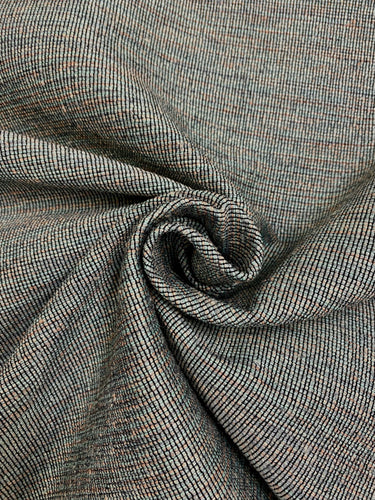 Tweed MCM Mid Century Modern Teal Aqua Green Coral Black Upholstery Fabric WHS 3082