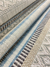 Load image into Gallery viewer, Designer Blue Grey Brown Beige Cream Woven Stripe Upholstery Fabric WHS 3513