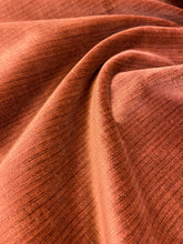 Load image into Gallery viewer, Designer Copper Brown Strie Water &amp; Stain Resistant Velvet Upholstery Fabric STA 3460