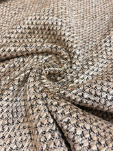 Load image into Gallery viewer, 1.6 Yard Designer Reversible Taupe Black MCM Mid Century Modern Nubby Chenille Upholstery Fabric WHS 3916