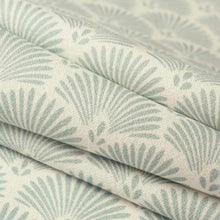 Load image into Gallery viewer, Cotton Fan Seafoam Blue Geometric Upholstery Drapery Fabric FB
