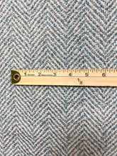 Load image into Gallery viewer, Designer Teal Grey Herringbone Tweed MCM Mid Century Modern Upholstery Fabric WHS 4222