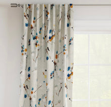 Load image into Gallery viewer, Stain Resistant Seafoam Green Turquoise Orange Floral Upholstery Drapery Fabric CF