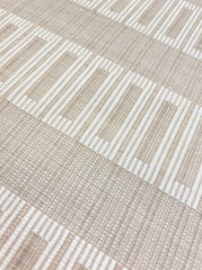 1.3 Yard Reversible Scalamandre Lark Stripe Sand Dollar Cotton Beige Cream Geometric Performance Upholstery Fabric WHS 3556