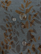 Load image into Gallery viewer, Designer Water &amp; Stain Resistant Brown French Blue Botanical Upholstery Fabric WHS 3646