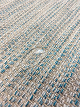 Load image into Gallery viewer, Cowtan &amp; Tout Bottega Aqua Woven Linen MCM Mid Century Modern Aqua Green Taupe Indoor Outdoor Polypropylene Tweed Upholstery Fabric STA 3065