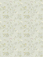 Load image into Gallery viewer, Cotton Linen Seafoam Aqua Grey Mustard Botanical Floral Drapery Fabric