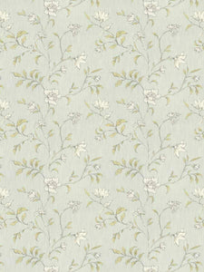 Cotton Linen Seafoam Aqua Grey Mustard Botanical Floral Drapery Fabric