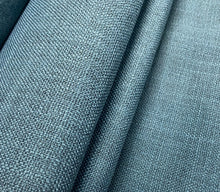 Load image into Gallery viewer, Faux Linen MCM Mid Century Modern Teal Blue Upholstery Fabric WHS 3977