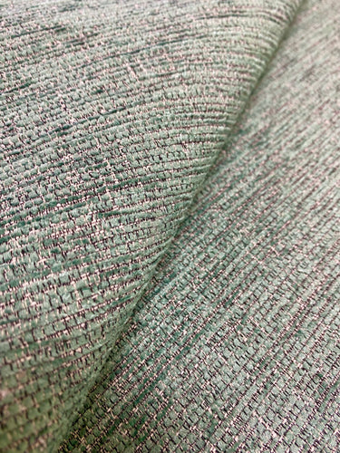 Designer Seafoam Green Grey Chenille MCM Mid Century Modern Tweed Upholstery Fabric WHS 3622