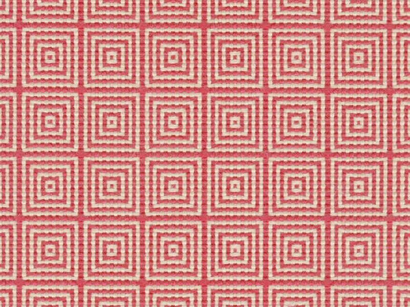 Reversible Red Geometric Indoor Outdoor Perennials Temple Red Fabric