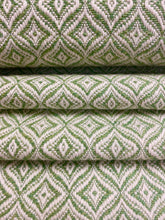 Load image into Gallery viewer, Brunschwig &amp; Fils Emburn Woven Apple Green Cream Geometric Upholstery Fabric WHS 4062