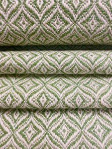 Brunschwig & Fils Emburn Woven Apple Green Cream Geometric Upholstery Fabric WHS 4062
