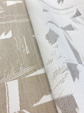 Load image into Gallery viewer, Reversible Indoor Outdoor Abstract Beige Taupe Water &amp; Stain Resistant Upholstery Drapery Fabric WHS 3669