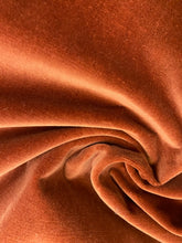 Load image into Gallery viewer, Designer Copper Brown Cotton Water &amp; Stain Resistant Velvet Upholstery Fabric STA 3999