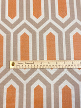 Load image into Gallery viewer, 1.8 Yrd Maxwell Boat Slip Geometric Orange Taupe Water &amp; Stain Resistant Upholstery Drapery Fabric WHS 3043