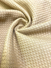 Load image into Gallery viewer, Designer Beige Basket Weave Woven MCM Mid Century Modern Water &amp; Stain Resistant Upholstery Fabric STA 3701