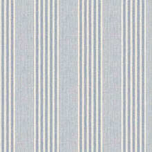 Load image into Gallery viewer, Linen Cotton Aqua Blue Cream Nautical Stripe Upholstery Fabric FB