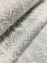 Load image into Gallery viewer, 1.25 Yard Pollack Vancouver Snowtracks Silver Grey Herringbone Upholstery Drapery Fabric WHS 3951
