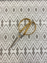 Load image into Gallery viewer, Kravet Sunbrella Scandikat Chrome Taupe White Ikat Indoor Outdoor Water &amp; Stain Resistant Upholstery Fabric WHS 3137