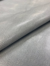 Load image into Gallery viewer, Kravet Derek 515 Alligator Reptile Animal Skin Pattern Aqua Blue Grey Textured Faux Leather Upholstery Vinyl STA 3052