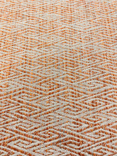 Load image into Gallery viewer, Designer Linen Flax Viscose Beige Orange Geometric Upholstery Fabric WHS 3657
