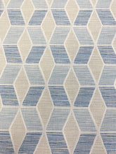 Load image into Gallery viewer, Kravet Canard River Teal Blue Beige Grey Abstract Geometric Water &amp; Stain Resistant Upholstery Fabric WHS 3345