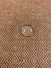 Load image into Gallery viewer, Designer Water &amp; Stain Resistant Caramel Brown Grey Tweed MCM Mid Century Modern Upholstery Fabric WHS 3949