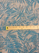 Load image into Gallery viewer, Designer Woven Turquoise Taupe Grey Botanical Tropical Upholstery Fabric WHS 3059