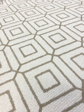 Load image into Gallery viewer, Designer Geometric Cream Taupe Chenille Water &amp; Stain Resistant Upholstery Fabric WHS 3680