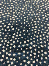 Load image into Gallery viewer, Designer Water &amp; Stain Resistant Navy Blue White Dot Animal Pattern Upholstery Fabric WHS 3214