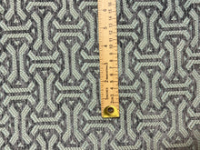 Load image into Gallery viewer, Stout Fabrics Horace Granite Aqua Blue Grey Geometric Fret Upholstery Fabric WHS 4228