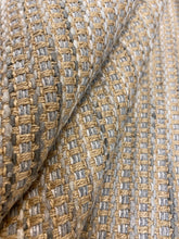 Load image into Gallery viewer, Designer Heavy Duty Beige Ecru Linen Flax Chenille Tweed Grey Water &amp; Stain Resistant Upholstery Fabric WHS 3976