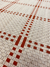 Load image into Gallery viewer, 1.8 Yard Designer Water &amp; Stain Resistant Beige Rusty Red Woven Check Upholstery Fabric WHS 3227