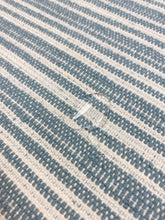 Load image into Gallery viewer, Designer Cream Blue Nautical Woven Stripe Water &amp; Stain Resistant Upholstery Fabric WHS 3636