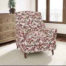 Load image into Gallery viewer, Cream Burgundy Red Grey Black Floral Botanical Upholstery Drapery Fabric CF