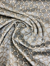 Load image into Gallery viewer, 1.9 Yard Designer Beige Grey Animal Pattern Geometric Velvet Upholstery Fabric STA 3223