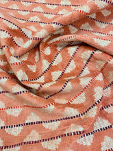 Load image into Gallery viewer, 1.9 Yard Designer Coral Geometric Stripe Chenille Upholstery Fabric WHS 3458